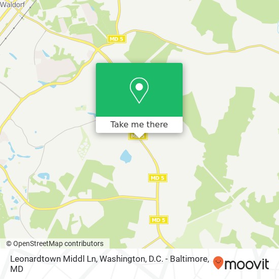 Mapa de Leonardtown Middl Ln, Waldorf, MD 20602