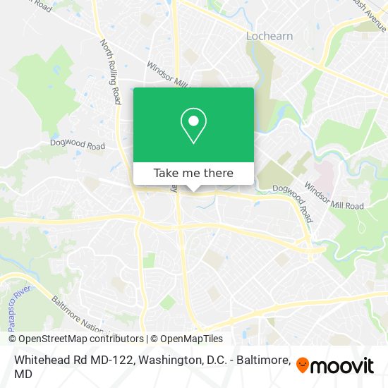 Whitehead Rd MD-122 map