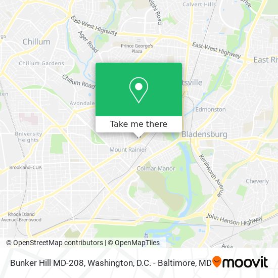 Bunker Hill MD-208 map