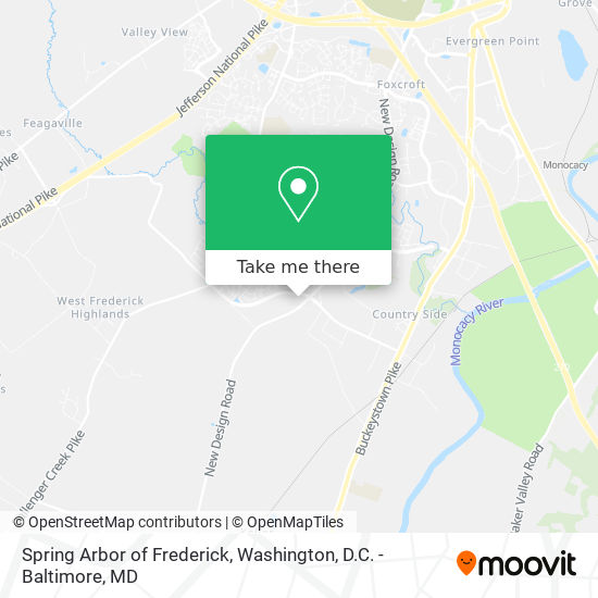 Spring Arbor of Frederick map