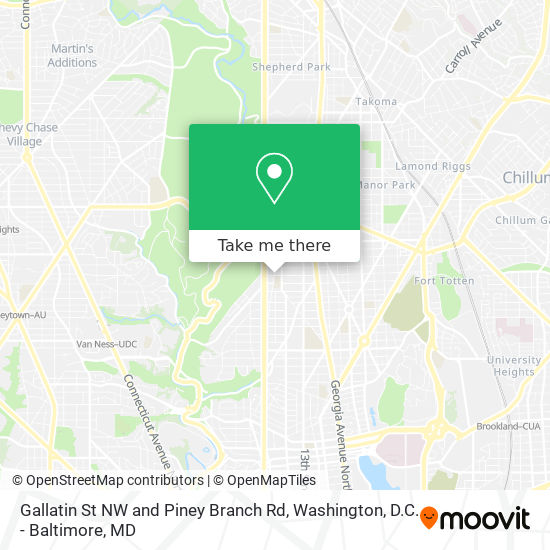 Mapa de Gallatin St NW and Piney Branch Rd