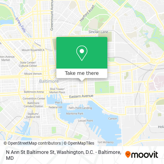 N Ann St Baltimore St map