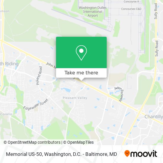 Memorial US-50 map
