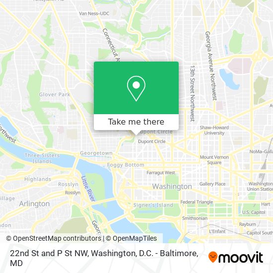 22nd St and P St NW map