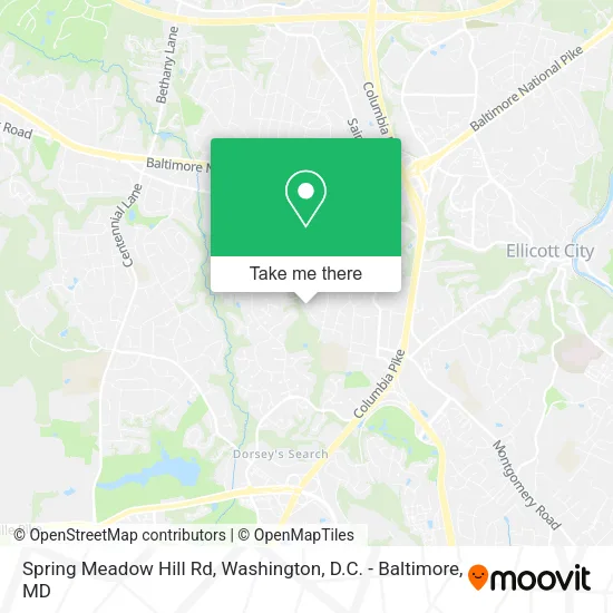 Spring Meadow Hill Rd, Ellicott City, MD 21042 map