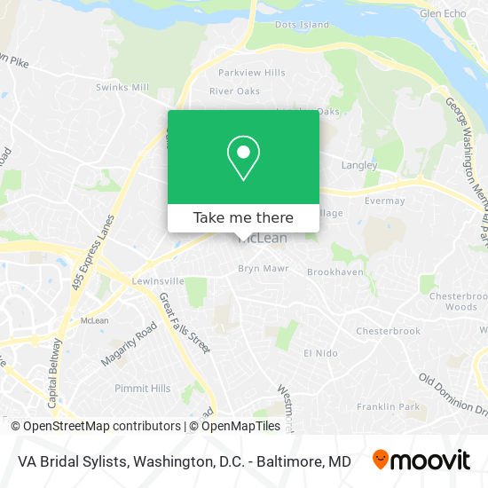 VA Bridal Sylists map