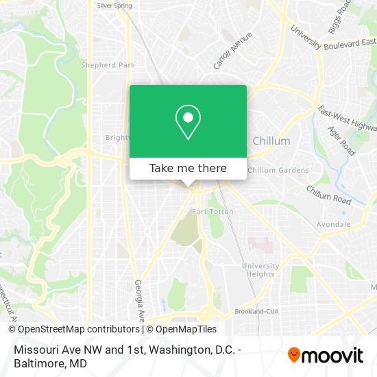 Missouri Ave NW and 1st map