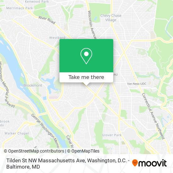 Tilden St NW Massachusetts Ave map