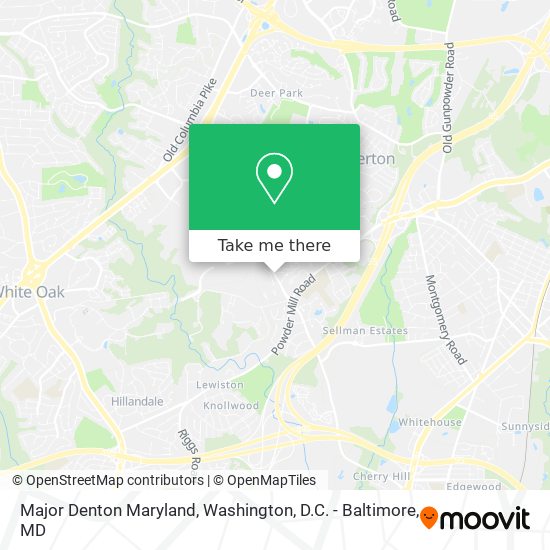 Major Denton Maryland map