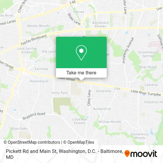 Pickett Rd and Main St map