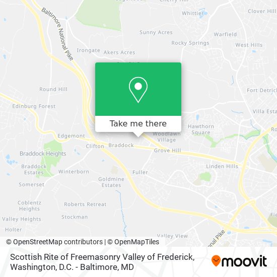 Scottish Rite of Freemasonry Valley of Frederick map