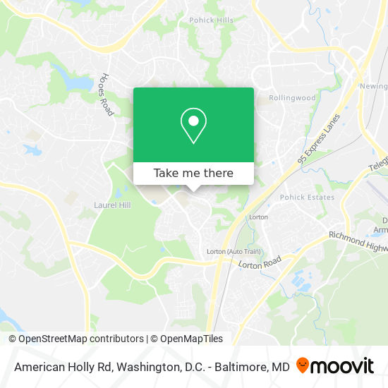 American Holly Rd map