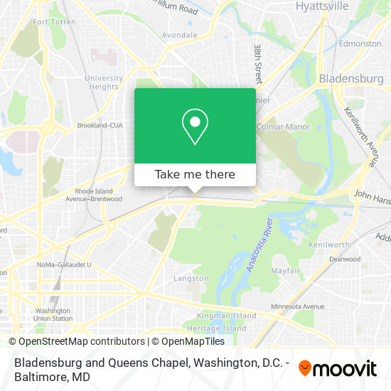 Bladensburg and Queens Chapel map