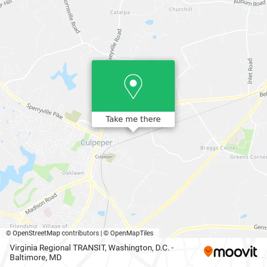 Mapa de Virginia Regional TRANSIT