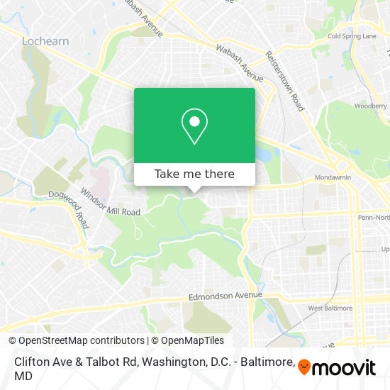 Clifton Ave & Talbot Rd map
