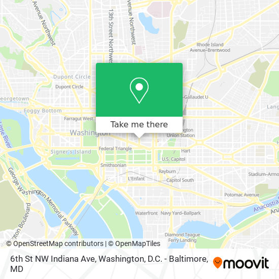 Mapa de 6th St NW Indiana Ave