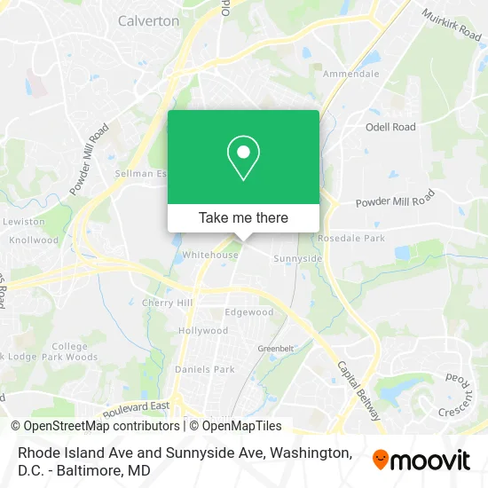 Rhode Island Ave and Sunnyside Ave map