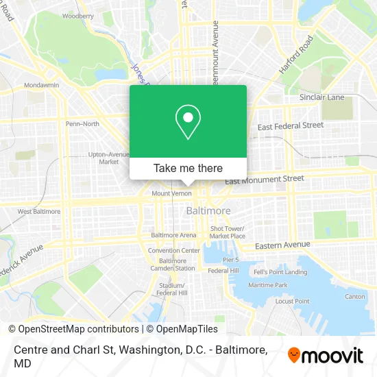 Mapa de Centre and Charl St