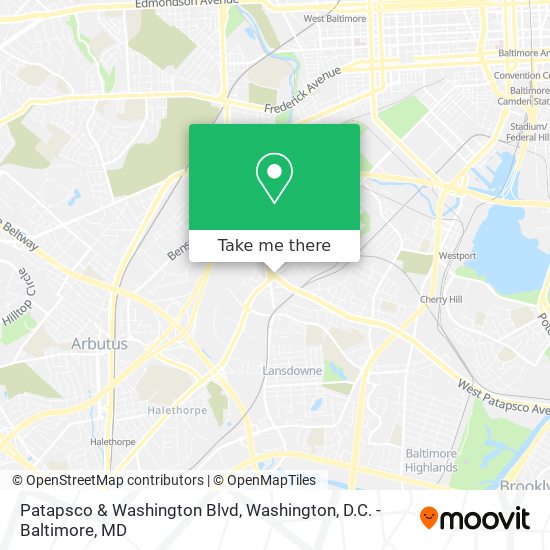 Patapsco & Washington Blvd map