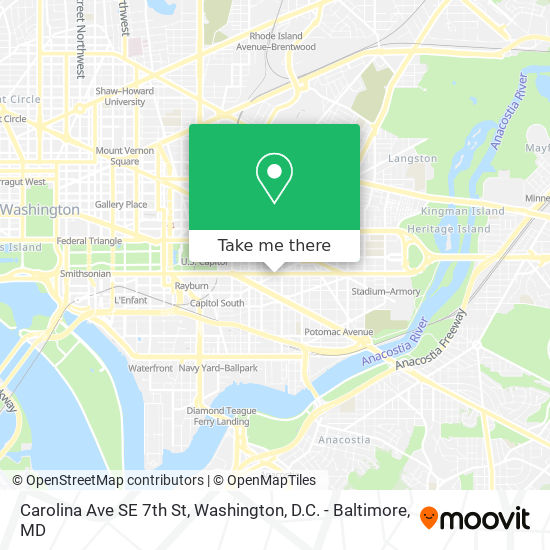 Carolina Ave SE 7th St map