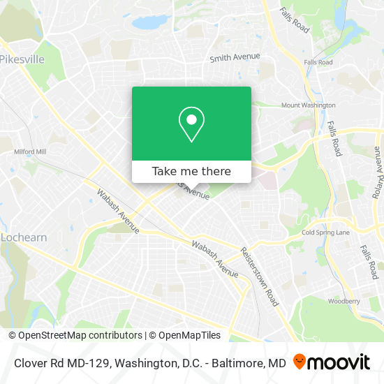 Clover Rd MD-129 map