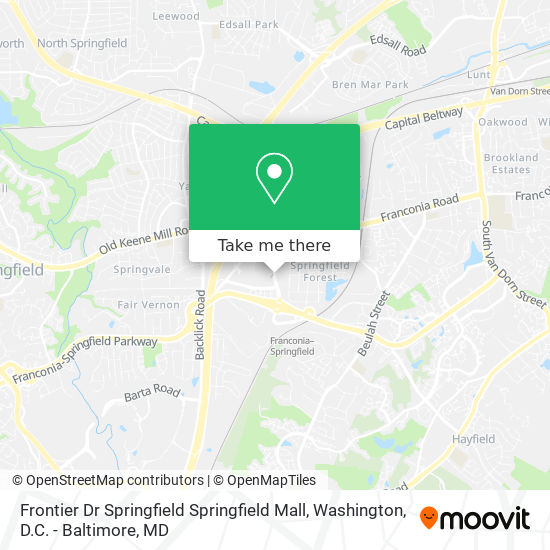 Frontier Dr Springfield Springfield Mall map