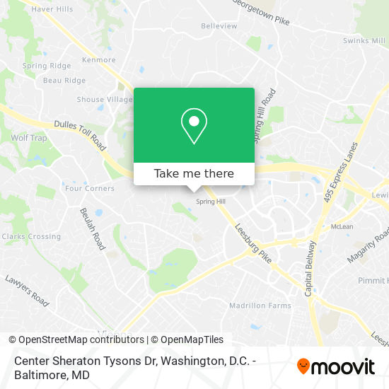 Center Sheraton Tysons Dr map