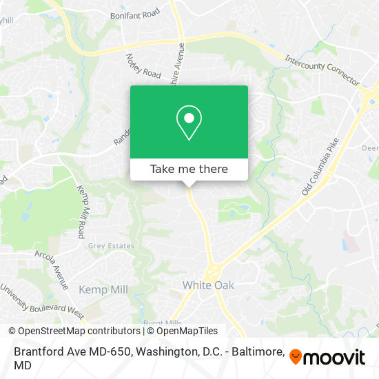 Mapa de Brantford Ave MD-650