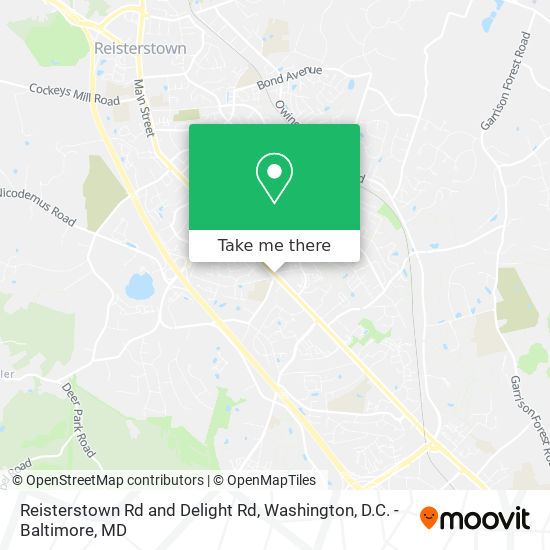 Reisterstown Rd and Delight Rd map