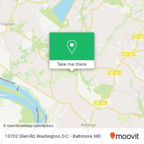 Mapa de 10702 Glen Rd, Potomac, MD 20854