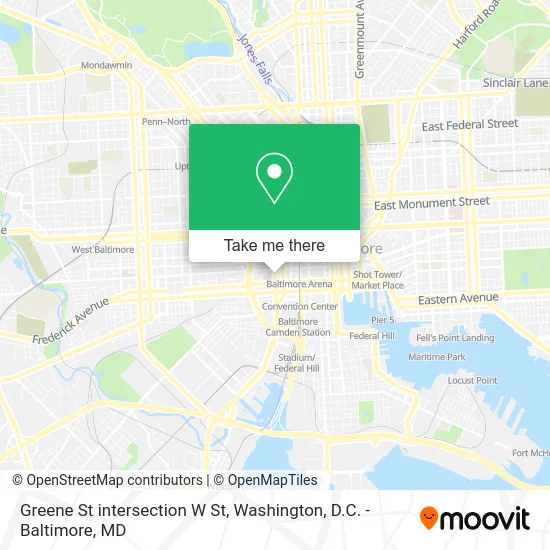 Greene St intersection W St map