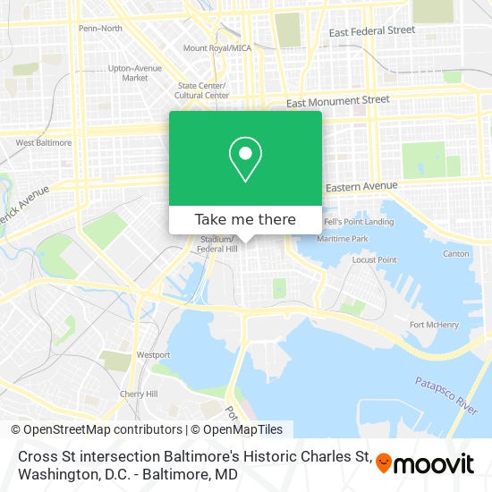 Mapa de Cross St intersection Baltimore's Historic Charles St