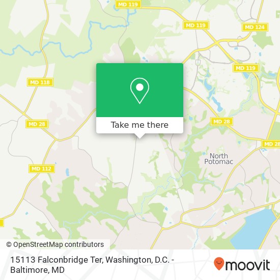 Mapa de 15113 Falconbridge Ter, Gaithersburg, MD 20878