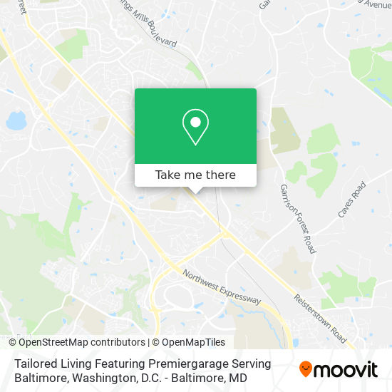 Tailored Living Featuring Premiergarage Serving Baltimore map