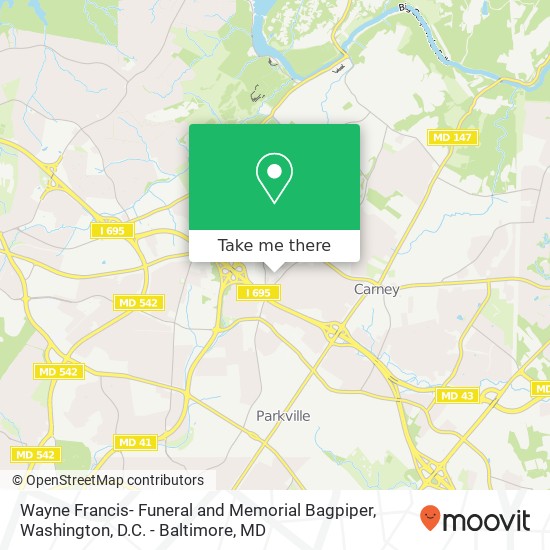 Mapa de Wayne Francis- Funeral and Memorial Bagpiper, 8730 Old Harford Rd