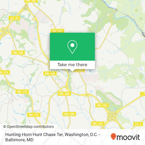 Mapa de Hunting Horn Hunt Chase Ter, Ellicott City, MD 21043