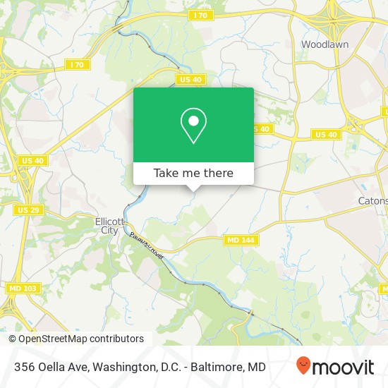 Mapa de 356 Oella Ave, Ellicott City, MD 21043