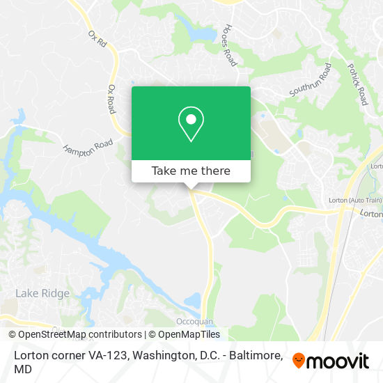 Lorton corner VA-123 map