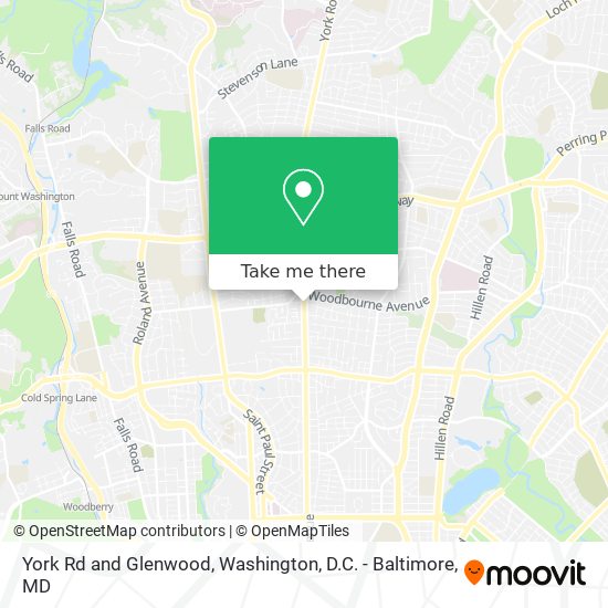 York Rd and Glenwood map