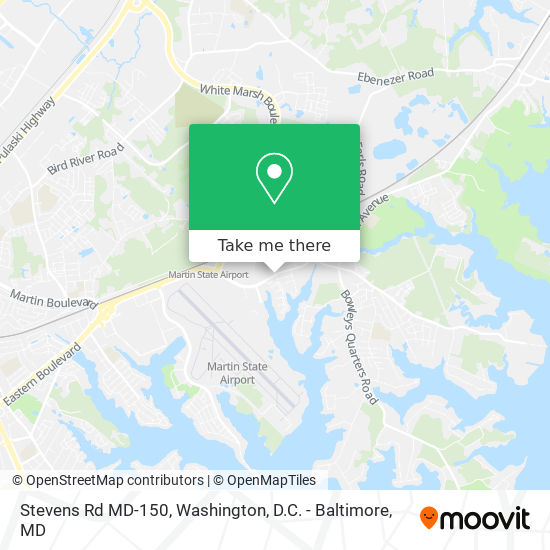 Stevens Rd MD-150 map