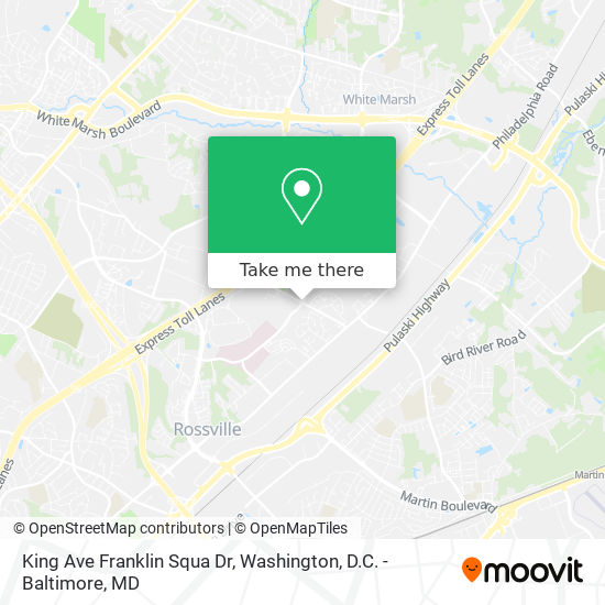 King Ave Franklin Squa Dr map