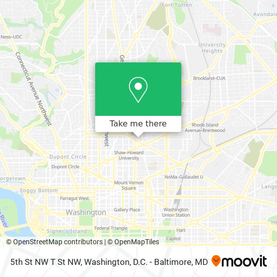 5th St NW T St NW map