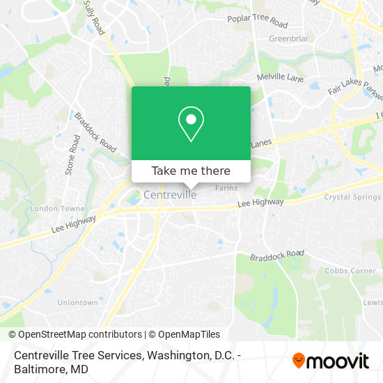 Centreville Tree Services map