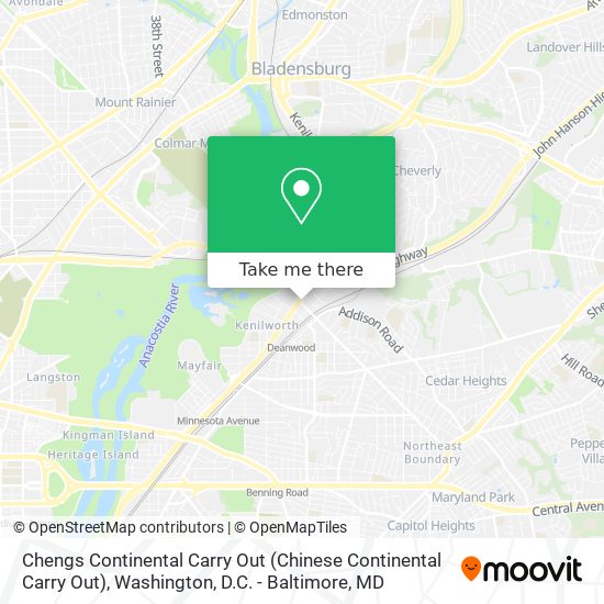 Chengs Continental Carry Out map