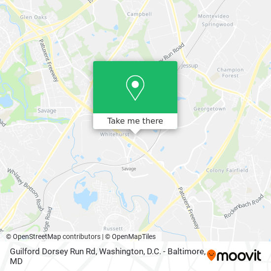 Guilford Dorsey Run Rd map