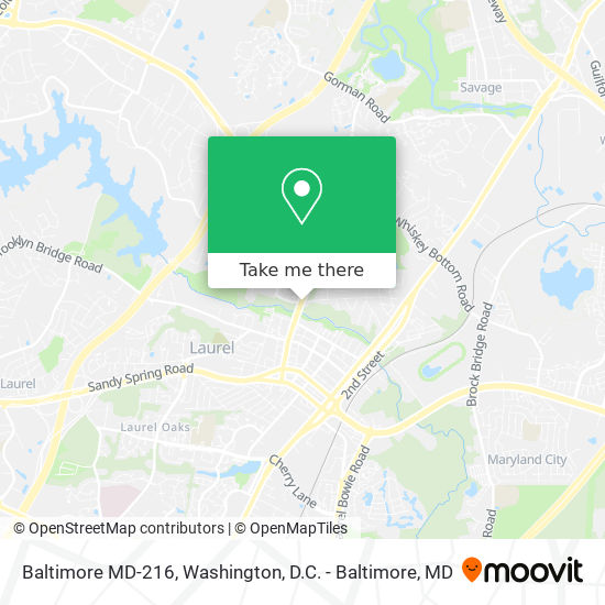 Baltimore MD-216 map