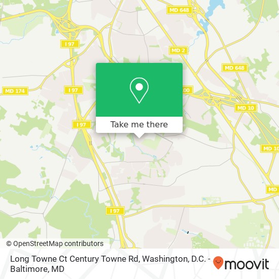 Mapa de Long Towne Ct Century Towne Rd, Glen Burnie, MD 21061