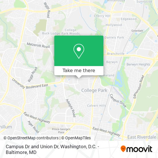 Campus Dr and Union Dr map