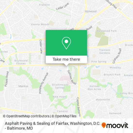 Mapa de Asphalt Paving & Sealing of Fairfax