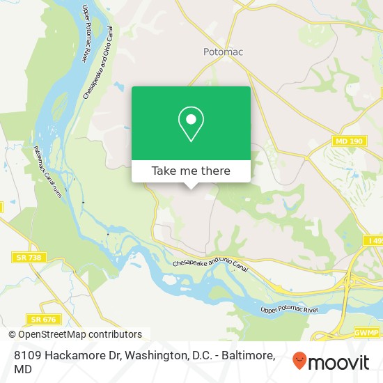 Mapa de 8109 Hackamore Dr, Potomac, MD 20854